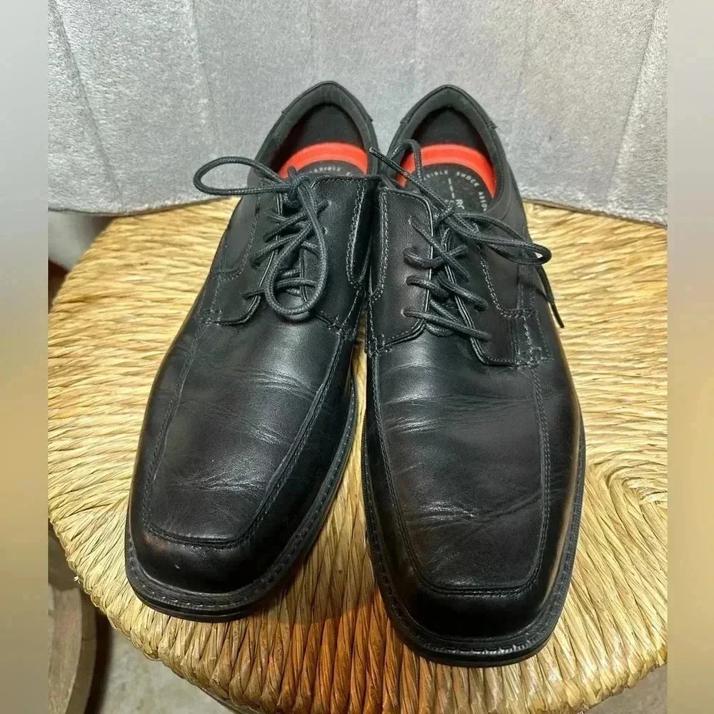 Rockport Men's Dress Shoes SL2 Apron Toe Oxford Black A13013 Size 11 M *NEW*